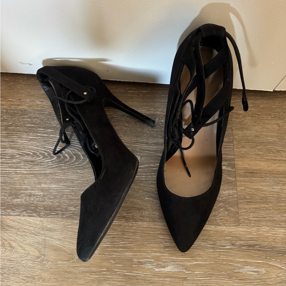 New Look Pointed Toes Black Suede Pump Heels 39 EU